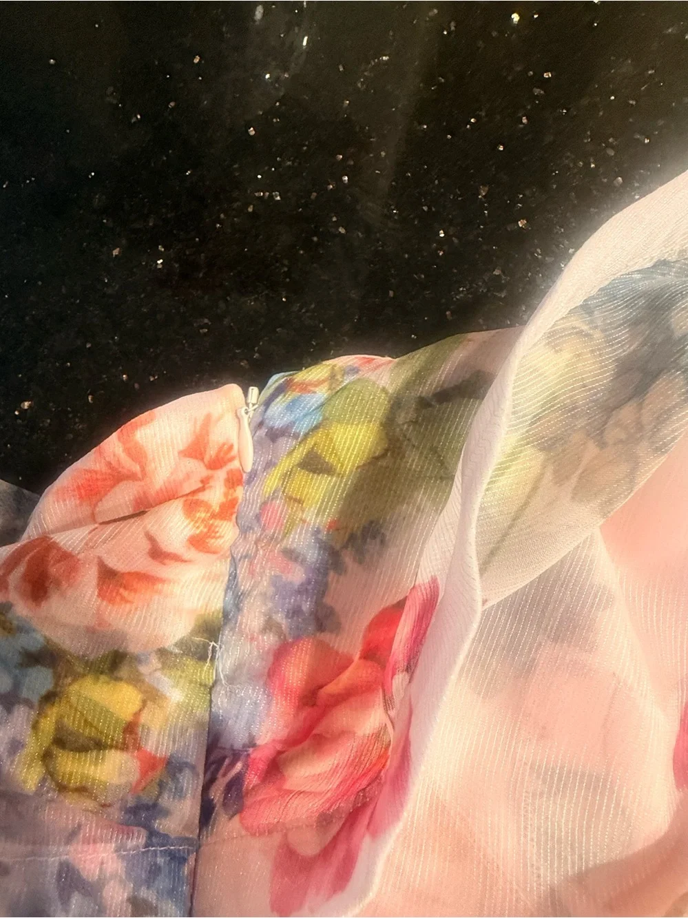 ELLIATT Millie One Shoulder Mini Dress Pink Floral Size XS preloved Flaw - Picture 10 of 10